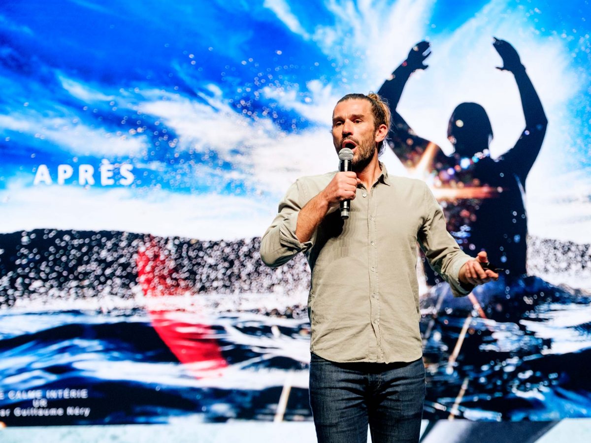 Conférence à l'AMRAE de l'apnéiste Guillaume Néry, champion du mon d'apnée.